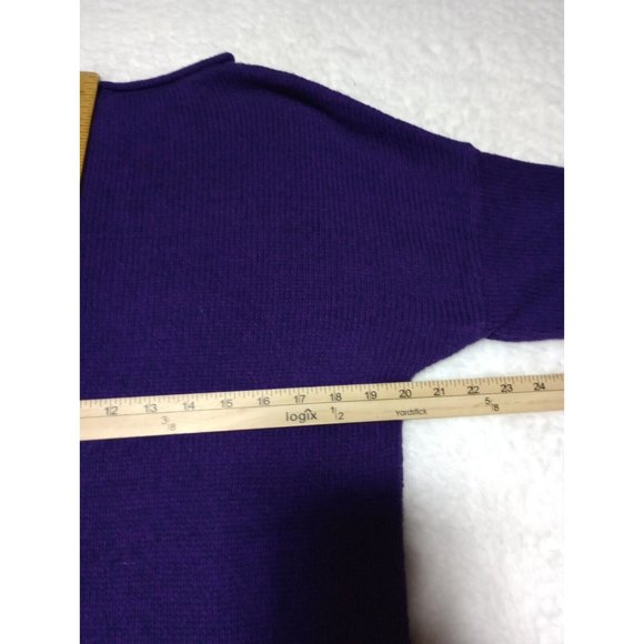 LRL Lauren Jeans Co Ralph Lauren Logo Oversized Purple Knit Sweater Sz M - Picture 6 of 8